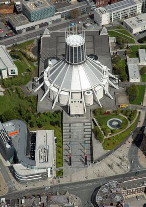 aerial view of Liverpool Roman Catholic Cathedral